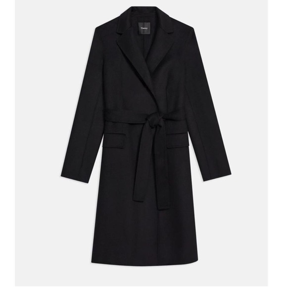 theory double face wool belted coat